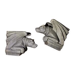 Pair of Vintage Gargoyle Statue Sconces Wall Hang JWH Studio Candle Holder